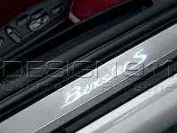Baguettes de bas de caisse en acier inoxydable avec logo, illuminées. Porsche 981 Boxster / 718 (982) Boxster - 98104480010, 98104480011