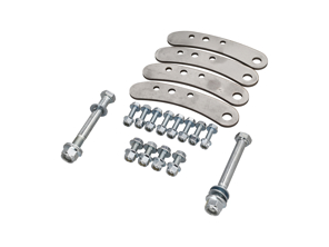 Front strut fork reinforcement plate kit. Porsche 955 Cayenne / 957 Cayenne - 95534304300, 95534304400, 95534304311, 95534304411, 95534304312, 95534304412, 95534304350, 95534304450, 95534304340, 95534304440, 95534304370, 95534304470, 95834304350, 95834304450, 95834304550, 95834304750, 95834304850