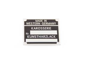 Chassis number and paint code plate Reutter. Porsche 911 / 912 1964-69 - 90170110701 - OBP11.4.100