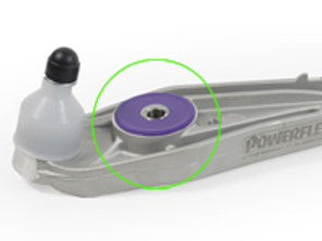 Querlenker-Nachlaufversatz der vorderen Querlenker-Außenbuchse. Porsche 996 / 986 Boxster Powerflex - PFF57-502G, 99634105307, 99634105319, 99634105316, 99634105317, 99634105306, 99734104194, 99734104196, 99734104296, 99734104294