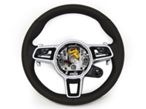 Multi-function Sports steering wheel, Leather. Porsche 991.2 / 718 Boxster / 718C Cayman - 9P1419091EJ, 9P1419091MC6H6, 9P1419091MC