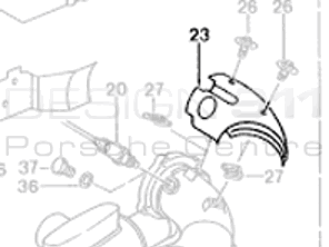 Auspuff Kat Hitzeschild rechts. Porsche 993 Turbo