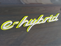 E-HYBRID insigne de porte avant Chrome et Vert Acide pour Porsche 970 Panamera HYBRID - 97055924501, 97055924601