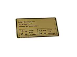 Reifendruckaufkleber. Porsche 928 1978-79 - 92800650500