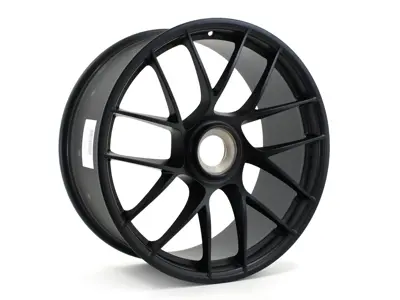 Front 20-inch 911 Turbo Sport III Alloy wheel, in Black Matt. Porsche 991.2 - 99136272100JE1, 99136272100, 99136277101, 99136277101JE1