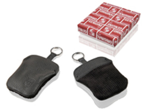 Corduroy key pouch with embossed Porsche Crest - PCG90210010