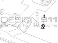 Tuerca de seguridad del perno de cabeza hexagonal del soporte del cojinete del soporte de la transmisión. Porsche 964 C4 / 993 C4 / 993 C4S / 993 Turbo MANUAL - 90091003109, 90091003101