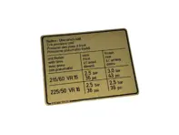 Reifendruckaufkleber. Porsche 928 1980-82 - 92800651900