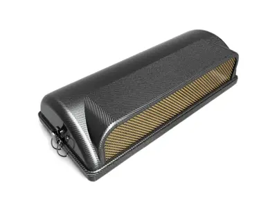Coprifiltro aria in vera fibra di carbonio Twill opaco con maglia in ottone. Porsche 911CIS 1973-83 - 91108012302, 93011018400, 91111018300 - CISaircleaner