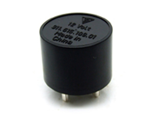 Relais zwart rond voor claxons/lampen etc. Porsche 911 1969-89 - 91161510901, 911.615.109.01, 91161510902, 90161510903, 91161510900, 91163190200, 91163190300, 91163190500