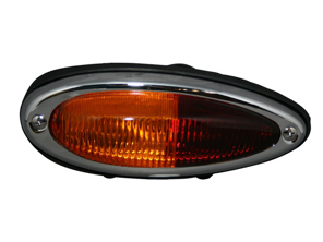 Rear indicator red / orange with rubber seal. Porsche 356 A / B / C - 64463140410, 64463140310, 1695300270, 1695300280, 9810001, 64463140300, 6446314040400 - 1695300270, 1695300280