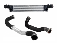 Charge oil cooler and pipes. Porsche 971.1 Panamera 3.0L V6 2018-2021 - 971145805F, 971145805D, 971145805B, 971145708BE, 971145708AF, 971145708BH, 971145708AP, 971145708AK
