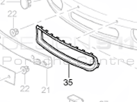 Front bumper outer vent. Porsche Boxster 986 S 1999-02 - 98650555100G2X, 98650555100