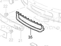Front bumper outer vent. Porsche Boxster 986 S 1999-02 - 98650555100G2X, 98650555100