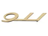 '911' logo badge, Gold. Porsche 91 65-66 - 90155930521