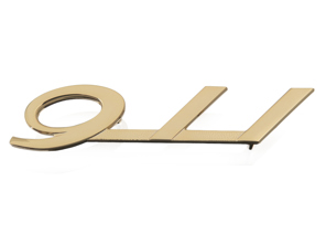 '911' logo badge, Gold. Porsche 91 65-66 - 90155930521