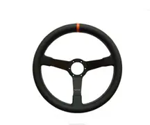 Stuur Eau Rouge luchtgekoeld leer met oranje indicator 350 mm. Porsche 911 / 964 / 993 / 924 / 944 / 968 / 928 - 74101, 74100