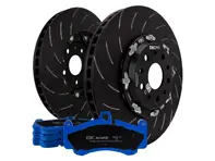 Anteriore EBC Racing Disco freno flottante in due pezzi e kit pastiglie bluestuff. Porsche 991 turbo / 981 Cayman GT4 - P2DK039B, 99135140502, 99135140602, 99135194704 - DP52206NDX, SG2F016