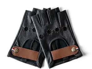 Classic fingerless leather driving gloves black. Short Shifters - 6013930681601, 6013929867818, 6013929814812