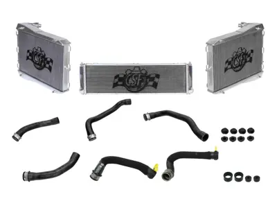 Radiateur en aluminium pour liquide de refroidissement et durites, lot de 3. Porsche 991.2 - 9P1121251, 9P1121252, 9P1121253, 99110613702 - 7086, 7087, 7060