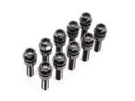 Rennline titanium lug bolts, black. Porsche - 97036120300, WHT006978, WHT004676A, WHT010063, WHT010066