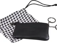 Llavero clásico de piel con interior de tela a cuadros, SSI. - SSI002