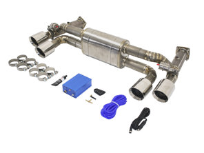 Uitlaatdemper / sportschakelbaar race-uitlaatsysteem in titanium DesignTek. Porsche 991.2