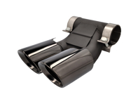 DesignTek Exhaust tail pipes brushed black finish for Porsche 981 / 981C - 98111126100, 98111136100, 98111136160, 98111136161, 98111136162, 98111196100, 98111196101, 98111196102