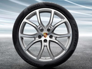 21' Cayenne Exclusive Design PLATINUM SILVER Alloy Wheels & Summer Tyres Original Porsche - 9Y0044660J, 9Y0044661J