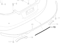 Rear bumper lower valance centre panel. Porsche 970 Panamera - 97050599301