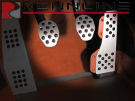 Rennline Aluminium 3 Piece Pedal Set Rubber Grip. Porsche 944/924/968/996/997/Boxster/Cayman/991/Panamera/ 718 / 992 - P71, P71