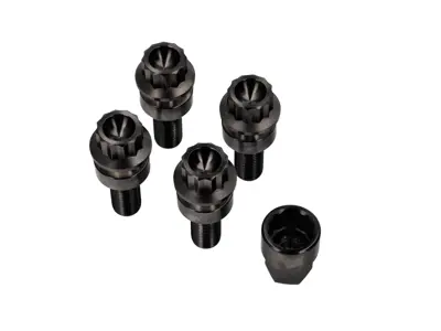 Kit bulloni antifurto per ruote, finitura nera in titanio, per Porsche 986/996/997/Cayman - 971698030B, PAF009593, 99736105702, 99736198010, 3608300002, 99736198009, WHT006979A, 3608300002/1, 3608300001/1, 3608300001, 3608300001BLK, 99736120000