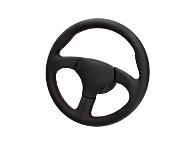 Sportlenkrad ohne Airbag Schwarz mit roten Nähten. Porsche 911 / 959 - 000043161158YR