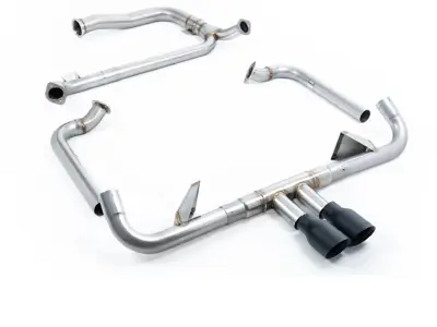 Milltek Sports Exhaust With Cat Replacement And Cerakote Black Trims. Porsche 718 GTS 2.5L - 982251052E, 982251052F, 982251052G, 982251052J, 982251052L, 982251051D, 982251051K, 982251051F, 982251051G, 982251051J, 982251051L - SSXPO145