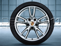Jantes en alliage 18' Carrera IV et pneus d'hiver d'origine Porsche pour 997.2 C2 / C2S - 99704460053, 99704460056, 99704460153, 99704460156