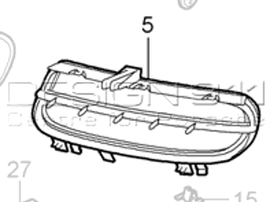 Grille de pare-chocs avant. Porsche 997.2 C2/C2S - 9975055630401C, 9975055640401C