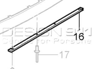 Achterbumper spoilerlip bevestigingsstrip. Porsche 997Turbo - 99750583701