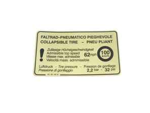 Aufkleber für zusammenklappbares Reserverad. Porsche 924 / 911 - 91170113701