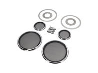 实心铝制扬声器装饰环和格栅，165 毫米低音扬声器。保时捷 911 SC / 964 - 91155545301, 91155545101 - 165mmSpeakerSet_Polished