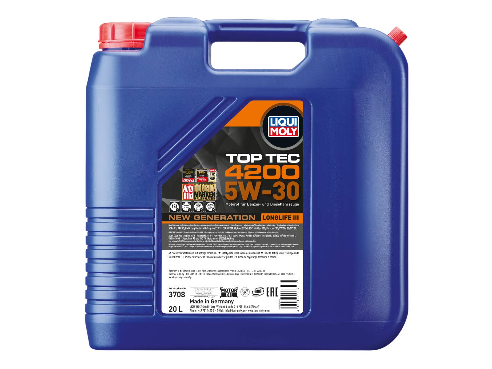 力魔 Top Tec 4200 5W-30 新一代 20升 - 8792, 8793, 3708