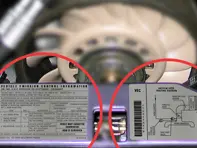 Emission and vacuum hose stickers for engine lid. Porsche 993 (1993 - 1998) USA/CANADA - 99300610909