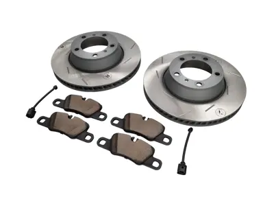 ACHTER Remblokken en Remschijfpakket. Porsche Panamera 3.0L Diesel / 4S - 971615601P, 971615602P