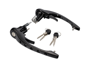 黑色钻孔门把手套装（带锁芯和钥匙）。保时捷 911 1977-89 / 964 1989-94 - 91153894101, 91153894103, 91153894107, 91153894100, 94453894102, 91153894106, 91153894201, 91153894203, 91153894207, 91153894200, 94453894202, 91153894206 - 1687101310