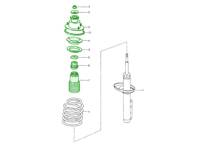 Kit de fixation supérieure et de révision pour amortisseur arrière. Porsche 986 Boxster 1997-2004 - PAF103353, 99634310703, 98733305900, 98633328501, 98633350902, 98633350402, 98633350403, 98633330101, 98633350501