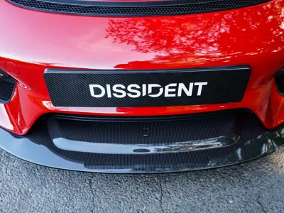 Sección central del divisor frontal de fibra de carbono. Porsche 718 GT4 / GT4 RS - 982807543A0K1, 982807543B0K1 - 718.GT4.25.07PFB