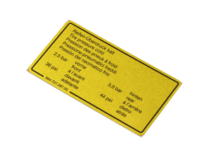 Autocollant Pression Pneus Porsche 944 S2 / 964 - 96470128700 - 1601502700