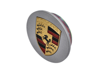 Enjoliveur de roue avec écusson Porsche de couleur. Porsche 924 / 944 / 964 / 968 / 993 / 996 - 92836103206TTP, 92836103206, 92836103211, 92836103211TPP