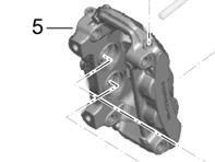 Brake caliper, FRONT. Porsche 982 Boxster / 982C Cayman - 9973514220F, 9973514210F
