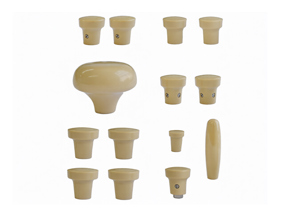 Dashboard knob set, BEIGE. Porsche 356A 1955-1959 - PCG35655200500, 64455281100500, 64455285300500, 64455283100500, 64455282101500