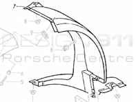 Radhausschale vorne hinten Porsche 964 Turbo - 96550420301, 96550420401, 99904900740